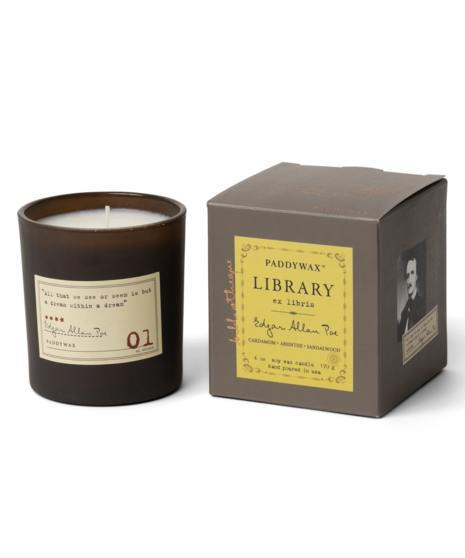 Paddywax Library 6 oz Candle | Edgar Allan Poe